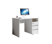 Schreibtisch >Flinn< in Weiß matt - 110x75x65cm (BxHxT)