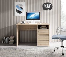 Schreibtisch >Flinn< in Eiche Sonoma hell - 110x75x65cm (BxHxT)