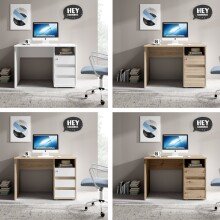 Schreibtisch >Flinn< in Eiche Artisan - 110x75x65cm (BxHxT)