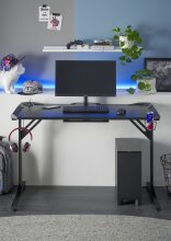 Schreibtisch >Beaufort< in Schwarz aus Holzwerkstoff E1 - 119x76x60cm (BxHxT)