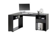 Schreibtisch >BC 3155< in Schwarz aus Holzwerkstoff E1 - 150x74x55cm (BxHxT)