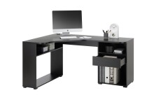 Schreibtisch >BC 3155< in Schwarz aus Holzwerkstoff E1 - 150x74x55cm (BxHxT)