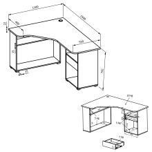Schreibtisch >BC 3155< in Schwarz aus Holzwerkstoff E1 - 150x74x55cm (BxHxT)