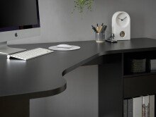 Schreibtisch >BC 3155< in Schwarz aus Holzwerkstoff E1 - 150x74x55cm (BxHxT)