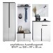 Garderoben-Set >Boston< in Weiß hochglanz-Anthrazit - 260x197x38cm (BxHxT)