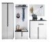 Garderoben-Set >Boston< in Weiß hochglanz-Anthrazit - 260x197x38cm (BxHxT)