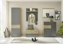 Garderoben-Set >Melisande< in Grau-Eiche Artisan...