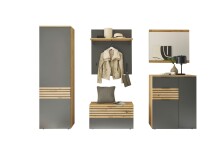 Garderoben-Set >Melisande< in Grau-Eiche Artisan Nachbildung