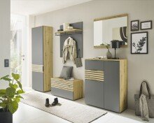 Garderoben-Set >Melisande< in Grau-Eiche Artisan...