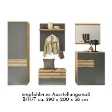 Garderoben-Set >Melisande< in Grau-Eiche Artisan Nachbildung