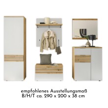 Garderoben-Set >Melisande< in Weiß -Eiche Artisan Nachbildung
