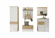 Garderoben-Set >Melisande< in Weiß -Eiche Artisan Nachbildung
