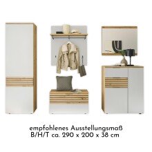 Garderoben-Set >Melisande< in Weiß -Eiche Artisan Nachbildung