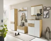 Garderoben-Set >Melisande< in Weiß -Eiche Artisan Nachbildung