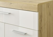 Garderoben-Set >Nobe< in Weiß-Eiche Artisan - 255x195x38cm (BxHxT)