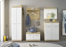 Garderoben-Set >Nobe< in Weiß-Eiche Artisan -...