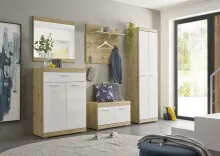 Garderoben-Set >Nobe< in Weiß-Eiche Artisan -...