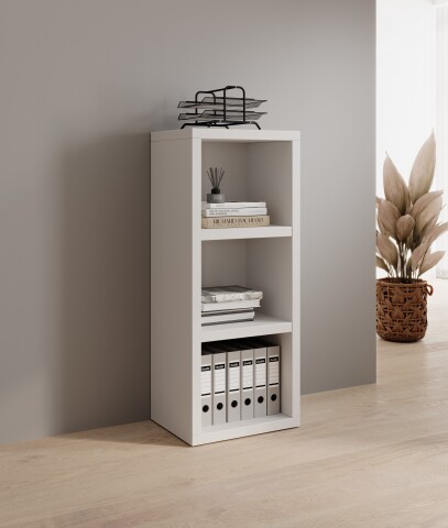 Regal >Modica< in Weiß aus Holzwerkstoff E1 Wabe - 50x123x38cm (BxHxT)