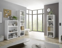 Regal >Modica< in Weiß aus Holzwerkstoff E1 Wabe - 50x162x38cm (BxHxT)