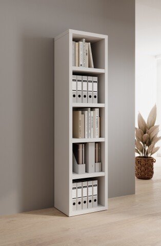 Regal >Modica< in Weiß aus Holzwerkstoff E1 Wabe - 50x201x38cm (BxHxT)