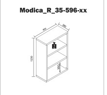 Regal >Modica< in Weiß aus Holzwerkstoff E1 Wabe - 80x123x38cm (BxHxT)