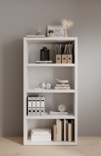 Regal >Modica< in Weiß aus Holzwerkstoff E1 Wabe - 80x162x38cm (BxHxT)