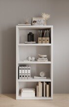 Regal >Modica< in Weiß aus Holzwerkstoff E1 Wabe - 80x162x38cm (BxHxT)