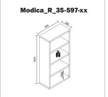 Regal >Modica< in Weiß aus Holzwerkstoff E1 Wabe - 80x162x38cm (BxHxT)