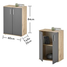Kommode >BC 1040< in Grau matt - 60x84x35 (BxHxT)