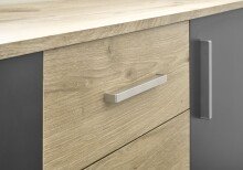 Kommode >BC 1040< in Grau matt - 60x84x35 (BxHxT)