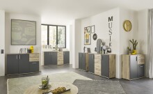 Kommode >BC 1040< in Grau matt - 120x84x35 (BxHxT)
