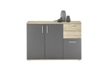 Kommode >BC 1040< in Grau matt - 120x84x35 (BxHxT)