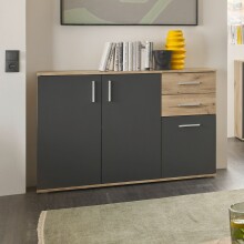 Kommode >BC 1040< in Grau matt - 120x84x35 (BxHxT)