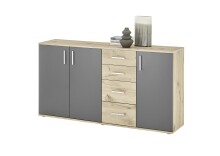 Kommode >BC 1040< in Grau matt - 160x84x35 (BxHxT)