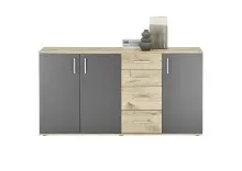 Kommode >BC 1040< in Grau matt - 160x84x35 (BxHxT)