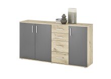 Kommode >BC 1040< in Grau matt - 160x84x35 (BxHxT)