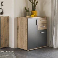 Kommode >BC 1040< in Grau matt - 80x84x35 (BxHxT)