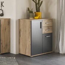 Kommode >BC 1040< in Grau matt - 80x84x35 (BxHxT)