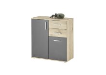 Kommode >BC 1040< in Grau matt - 80x84x35 (BxHxT)