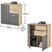 Kommode >BC 1040< in Grau matt - 80x84x35 (BxHxT)