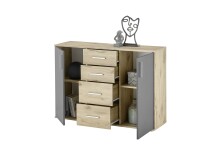 Kommode >BC 1040< in Grau matt - 120x84x35 (BxHxT)