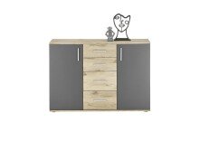Kommode >BC 1040< in Grau matt - 120x84x35 (BxHxT)