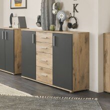 Kommode >BC 1040< in Grau matt - 120x84x35 (BxHxT)