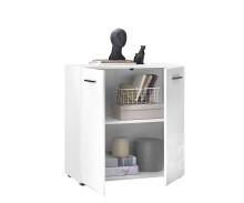 Kommode >BC 1065< in Weiß hochglanz aus MDF - 80x83x40cm (BxHxT)