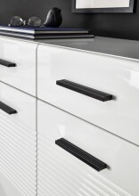 Kommode >BC 1065< in Weiß hochglanz aus MDF - 80x83x40cm (BxHxT)