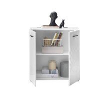 Kommode >BC 1065< in Weiß hochglanz aus MDF - 80x83x40cm (BxHxT)