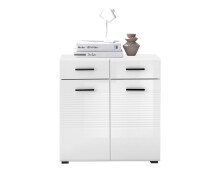 Kommode >BC 1065< in Weiß hochglanz aus MDF - 80x83x40cm (BxHxT)