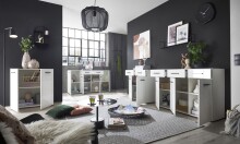 Kommode >BC 1065< in Weiß hochglanz aus MDF - 80x83x40cm (BxHxT)