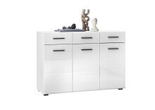Kommode >BC 1065< in Weiß hochglanz aus MDF -...