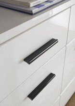 Kommode >BC 1070< in Weiß hochglanz aus MDF - 111x75x35cm (BxHxT)